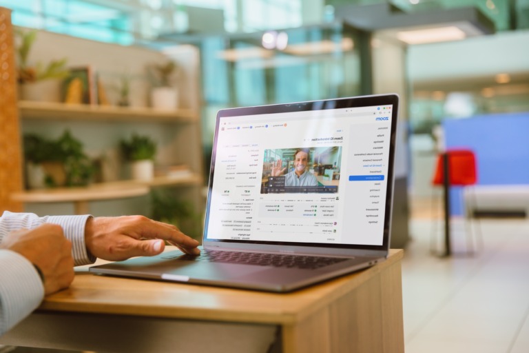 Team collaborating during a live online session