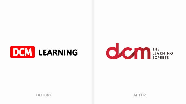 Before and after - DCM logo comparison